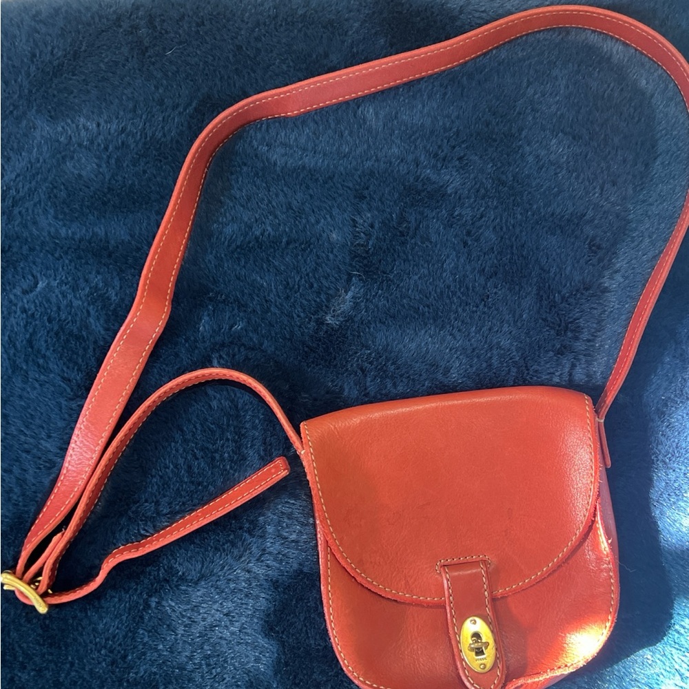 Fossil Red Leather Crossbody Purse